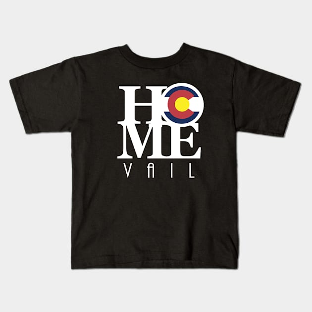 HOME Vail CO Kids T-Shirt by HomeBornLoveColorado